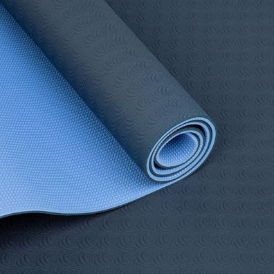 TPE Yogamatte LOTUS PRO blau/hellblau