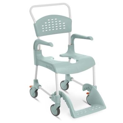 Dusch- und Toilettenrollstuhl Clean lagoon Sitzhöhe 49 cm