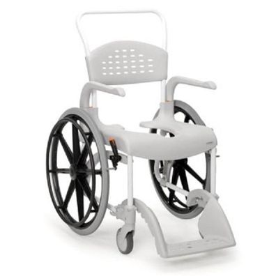 Dusch- und Toilettenrollstuhl Clean 24" weiß Höhe 55 cm