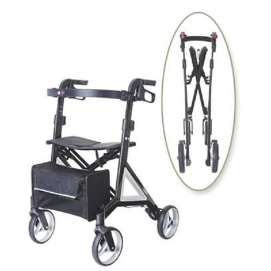 Rollator ALEVO silber mit Rückengurt und Tasche