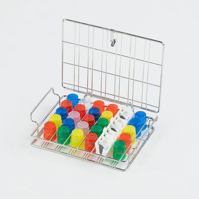 Becher-Spülkorb klein aus Edelstahl für 30 Becher