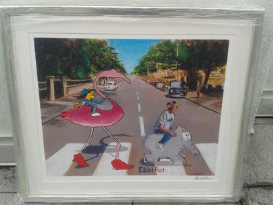 Original Otto Waalkes Giclée Siebdruck Ebbi Rot, gerahmt - Auflage nur 250 handsign