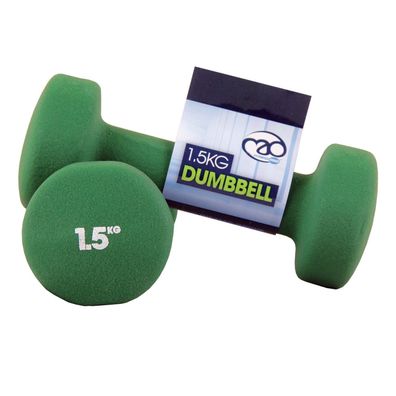 Fitness Mad Neopren Hanteln 1 Paar grün 1,5 kg