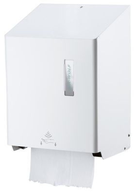 Rollenhandtuchspender Serie Omega Edelstahl weiß mit Sensor