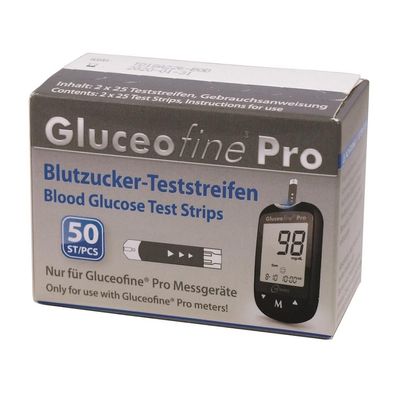 Gluceofine Pro Blutzucker-Teststreifen 2 x 25 Stück