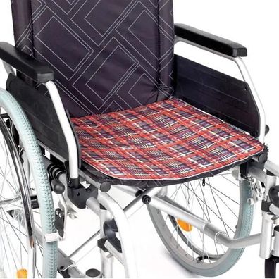 Inkontinenz-Polster-Sitzauflage rot-orange-gelb-grau-kariert