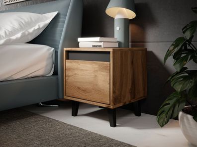 2x Stück Nachtschrank Kukle Schrank Modern Schlafzimmer Kollektion Nachttisch M24