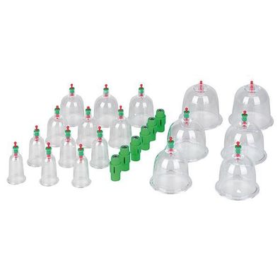 Schröpfgläser-Set Kunststoff 18-teilig mit Handgriffpumpe