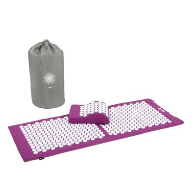 Set Vital Akupressurmatte XL und Kissen aubergine
