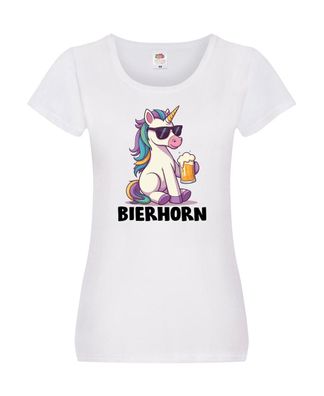 Bierhorn | Einhorn | Bierliebhaber Damen Shirt Weiß