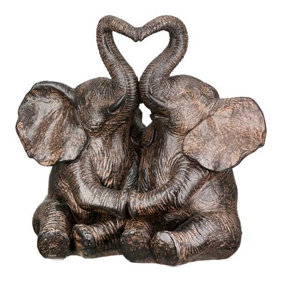 Gilde Figur, Elefant, "Tarangire", Kunstharz, braun, VE 3, L. 18 cm, B. 18 cm, H