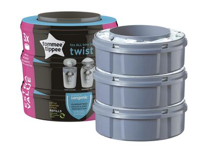 TOMMEE TIPPEE Nachfüllkassette Twist&Click + Sangenic Tec Windeleimer 3er Set