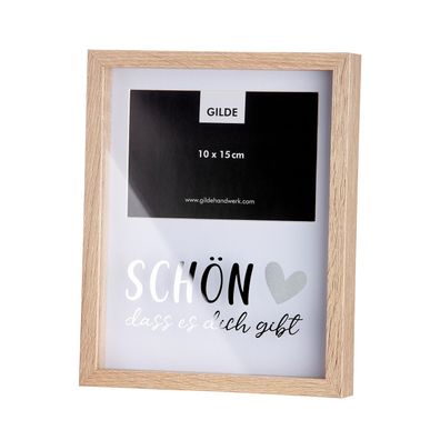 Gilde Fotorahmen, rechteckig, "SCHÖN, dass es Dich gibt", Spruch, MDF, naturfarben