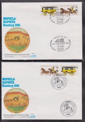 BRD 1985 4 Belge MiNr. W Zd 5 - W Zd 8 Mophila ´85 Hamburg verschiede SST