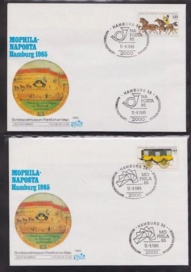 BRD 1985 4 Belge MiNr. 1255-1256 Mophila ´85 Hamburg