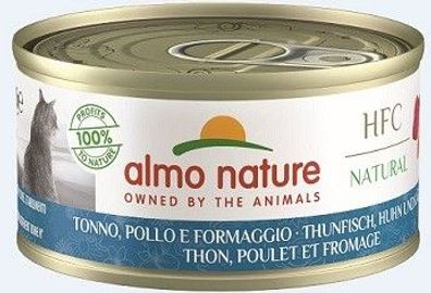 Almo Nature Adult Natural Thunfisch, Huhn & Käse 48 x 70g