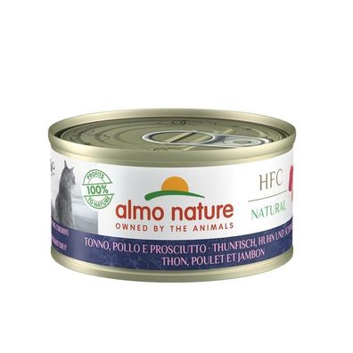 Almo Nature Adult Natural Thunfisch, Huhn & Schinken 24 x 70g
