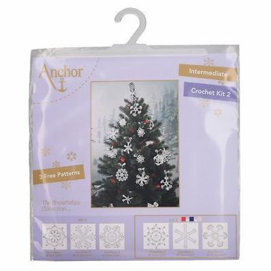 Häkel-Kit 2 für 3 Schneeflocken zur Dekoration