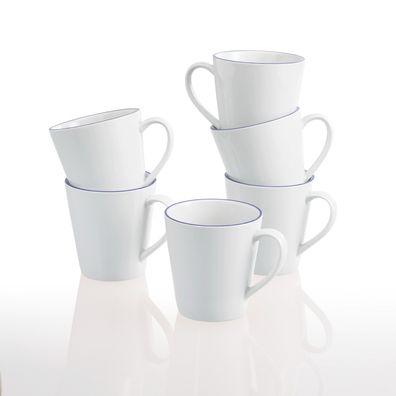 Retsch Arzberg Heike Blaurand Becherset 6teilig 250ml, Porzellan konisch