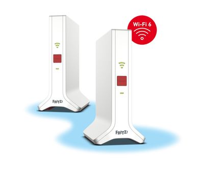 AVM FRITZ!Repeater Mesh Set 4200, Netzwerk-Repeater, 4200 Mbit/s, WLAN, Rot, Weiß