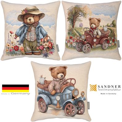 Gobelin Kissenbezug 45x45 Teddy Sandner Kissenhülle Kissen Dekokissen Made in Germany