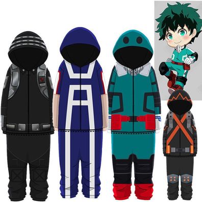 Anime My Hero Academia Deku Pyjamas Todoroki Shoto Schlafanzug Jumpsuit Kostum