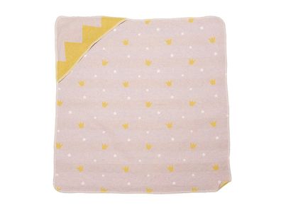 Fussenegger Babydecke mit Kapuze Kronen 80x80cm altrosa