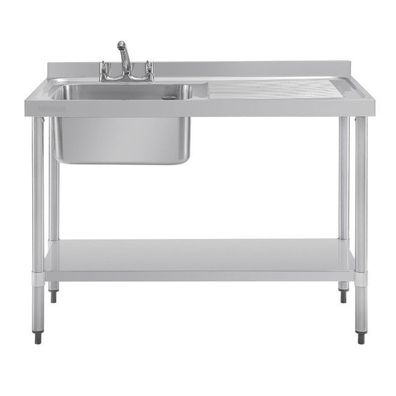 Vogue Einzelspüle Edelstahl Abtropffläche Rechts 1200mm
