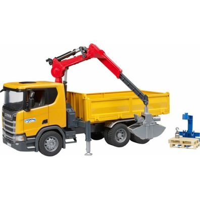 bruder Scania Super 560R Baustellen-LKW mit Kran und 2 Paletten
