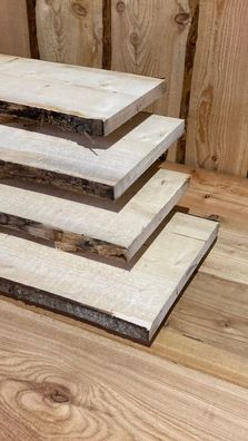 5x Schwartenbrett FICHTE BRETT Baumkante BOHLE ZAUN RETRO 20-25 x 2,4 x 150 cm