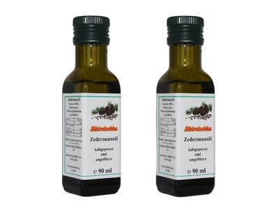 Zedernnussöl kaltgepresst 2 x 90 ml Sibirotschka Naturprodukt Zedernussöl Zedernöl