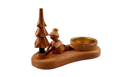 Kerzenhalter Baumdieb natur mit Teelicht Höhe=8,5cm NEU Weihnachten Kerzenschmuc