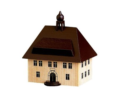Miniaturhaus Seiffener Rathaus HxBxT 8x6,5x5cm NEU Holzdorf Holzbaustein Dorf Sp