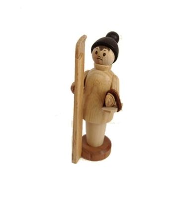 Miniaturfigur Bruchpilot Skifahrer natur Höhe=7,5cm NEU Seiffen Erzgebirge Dekor