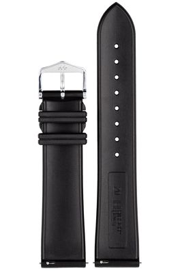 Hirsch Uhren-Armband Hevea L 22 mm Kautschuk Schwarz 40458850-2-22