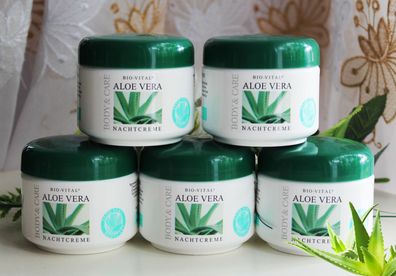 5x125ml BIO-VITAL Aloe Vera Nachtcreme Aloe Vera Hautcreme Creme Body & Care