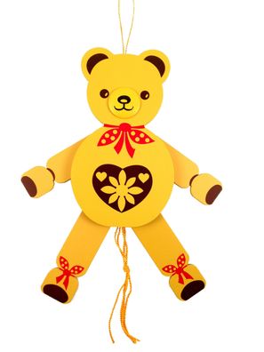 Holzspielzeug Hampelmann Teddy bunt Höhe=26cm NEU Spielfigur Hampelfigur Holzfig
