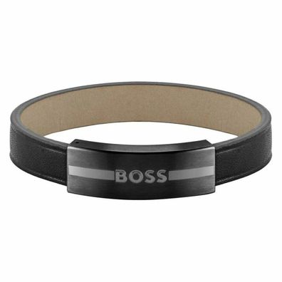 Modisches Lederarmband schwarz 1580490 - Länge: 19 cm