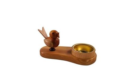 Kerzenhalter Vogel natur mit Teelicht Höhe=8cm NEU Weihnachten Kerzenschmuck Tis