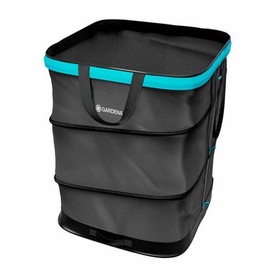 Gartenabfallsack PopUp Rechteckig, Größe M (schwarz/türkis, 127 Liter)