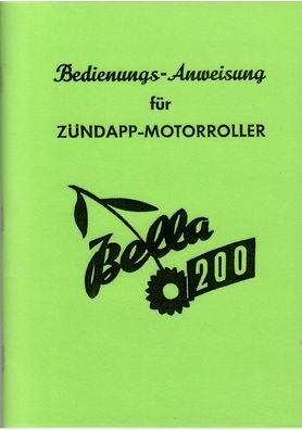 Bedienungsanleitung für Zündapp Bella 200, Motorroller, Oldtimer
