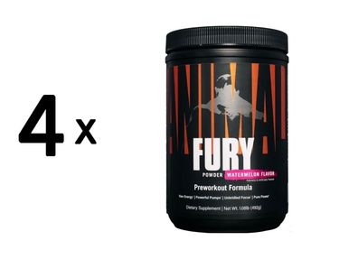 4 x Universal Nutrition Animal Fury (30 serv) Watermelon