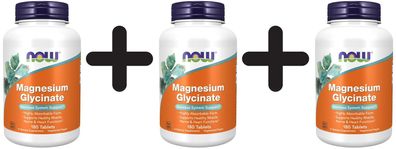 3 x NOW Foods Magnesium Glycinate - 180 tabs