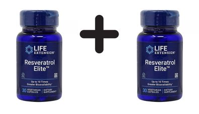2 x Life Extension Resveratrol Elite - 30 vcaps