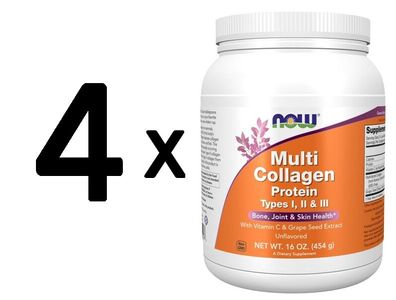 4 x NOW Foods Multi Collagen Protein - 454g