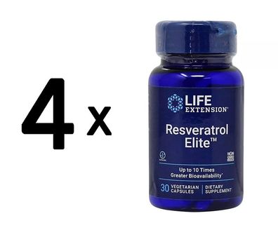 4 x Life Extension Resveratrol Elite - 30 vcaps