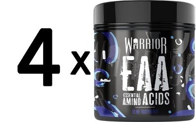 4 x Warrior EAA Essential Amino Acids, Blue Raspberry - 360g