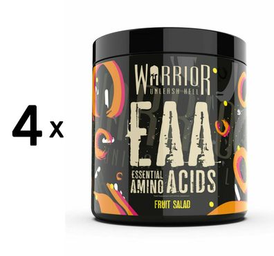 4 x Warrior EAA Essential Amino Acids, Fruit Salad - 360g