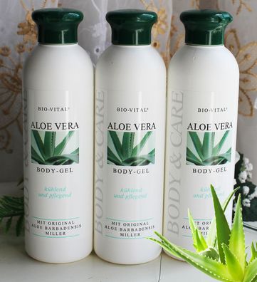 3x250ml BIO-VITAL Körper Gel Aloe Barbadensis Body Gel kühlend und pflegend