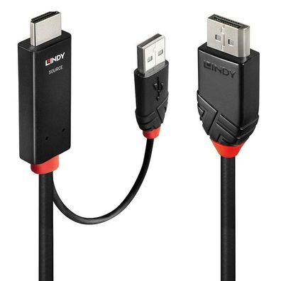 Adapterkabel HDMI > DisplayPort (schwarz/rot, 2 Meter)